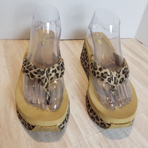 Volatile Leopard Print Wedge Platform Slide Sandals Women’s Size 8 - Picture 2 of 8